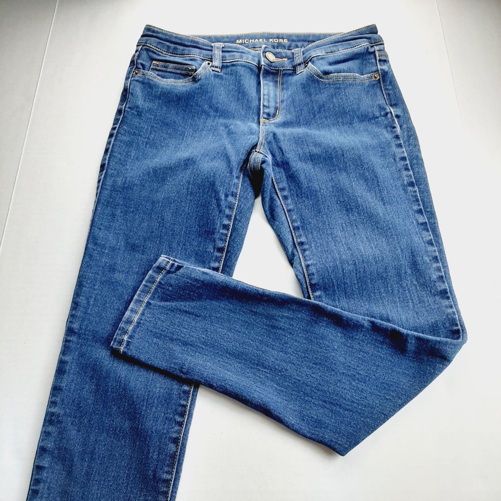 Michael Kors Womens Skinny Jeans Size 2 Dark Wash Low Rise Stretch Denim